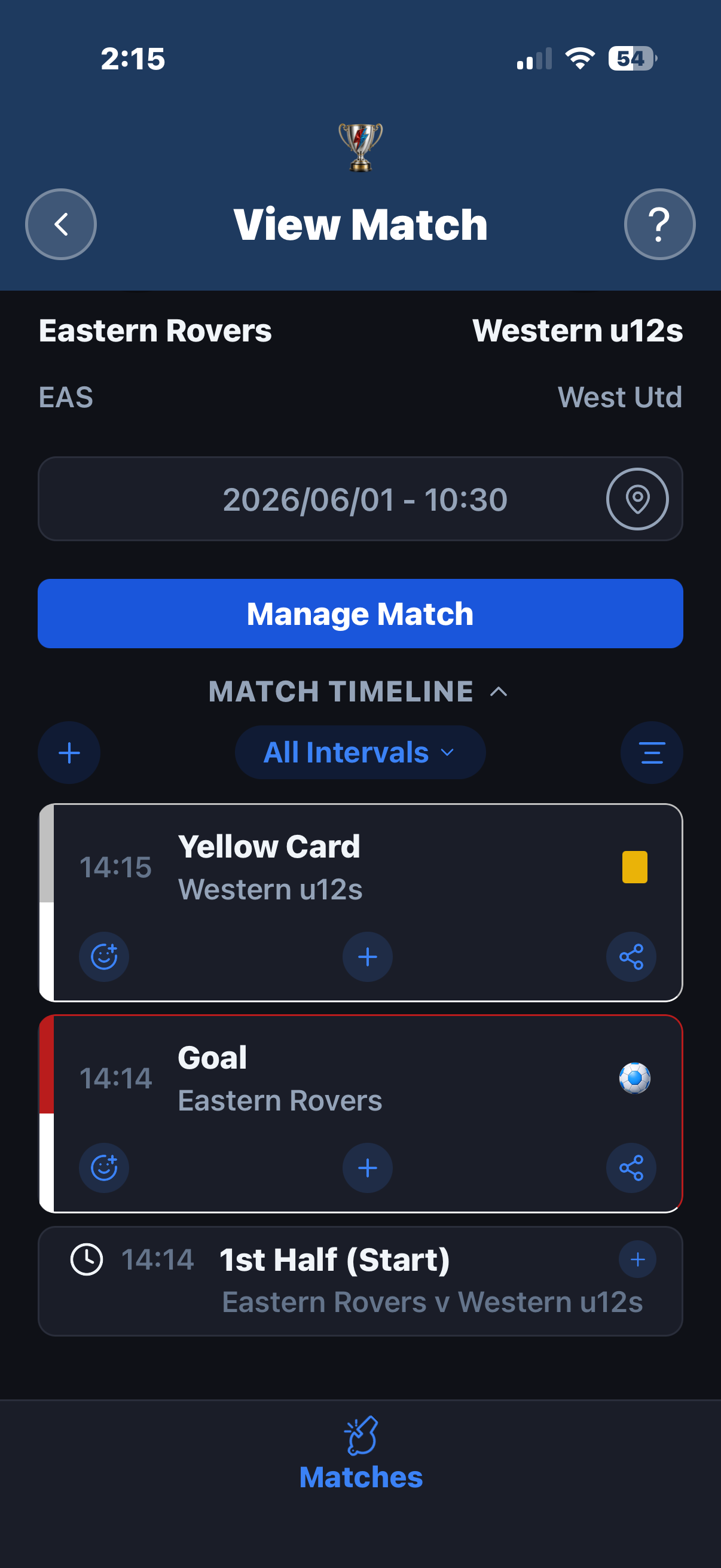 Capturing a match