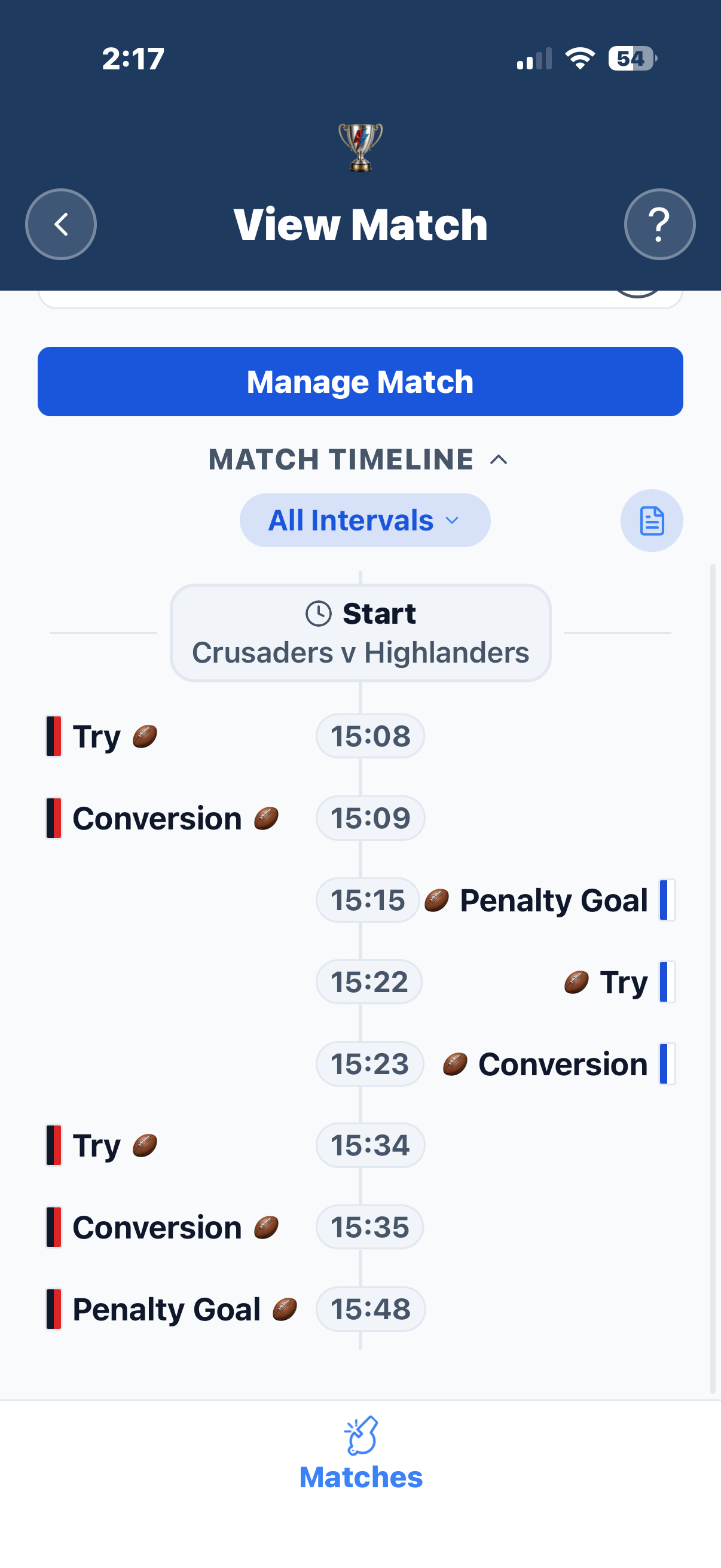 Capturing a match