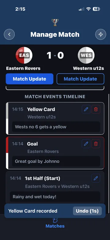 Capturing a match